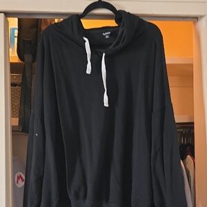 Buffalo David Bitton Black Hoodie with White Drawstrings